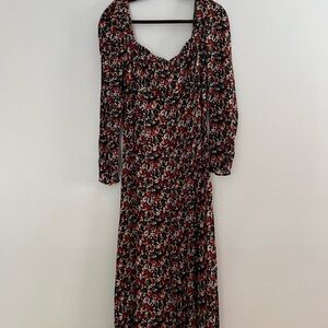 Reiss Millar Square Neck long sleeve midi dress Size 8